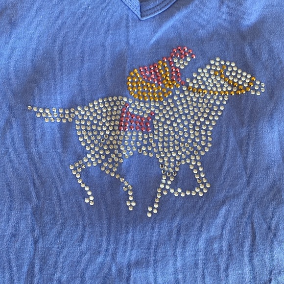 Equine Artwear Design Racehorse with Jockey Tee Shirt. Medium - Picture 4 of 7